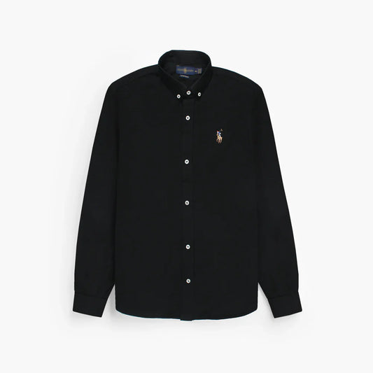 RL IMPORTED MEN'S OXFORD BUTTON CASUAL SHIRT (BLACK)