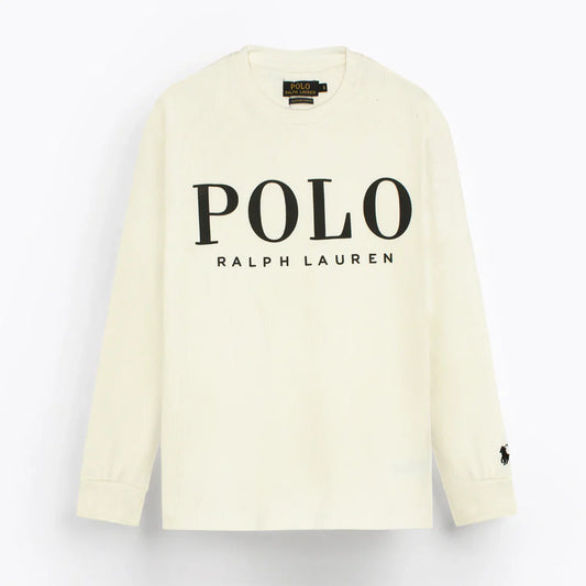 RL PREMIUM THERMAL COTTON IVORY LOGO SWEATSHIRT (OFF-WHITE)