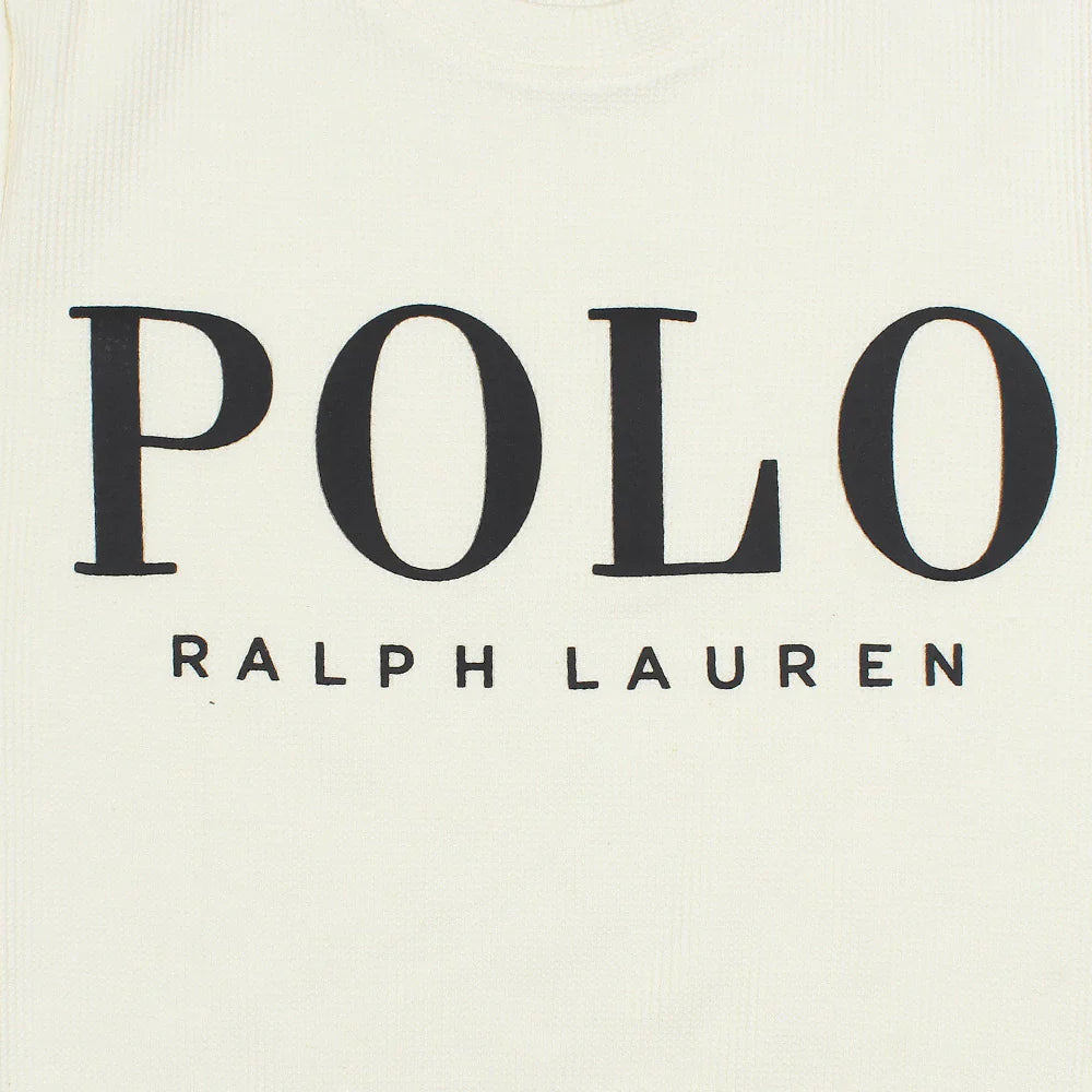 RL PREMIUM THERMAL COTTON IVORY LOGO SWEATSHIRT (OFF-WHITE)