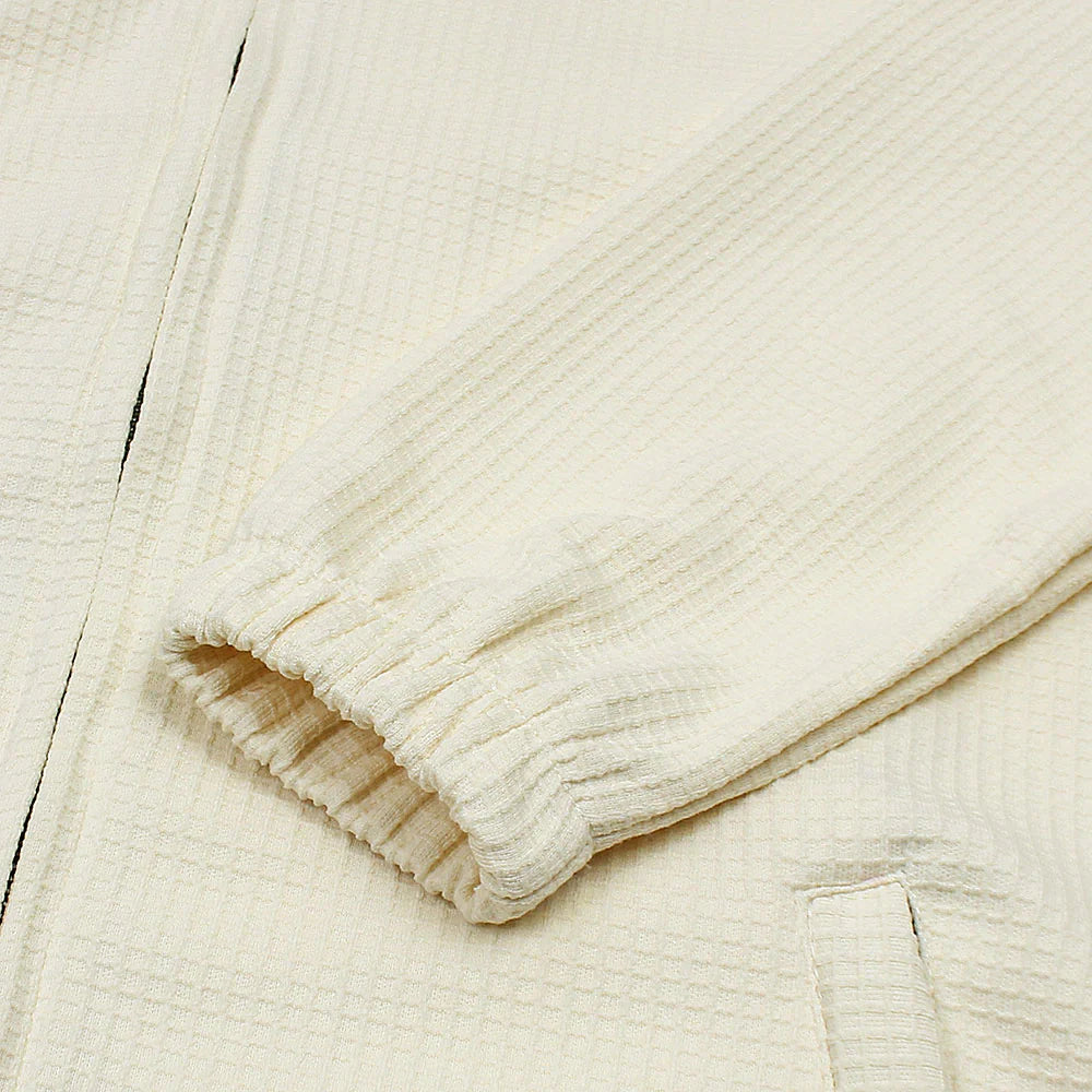 RL Imported Men Waffle Zipper Jacket (Off-White)