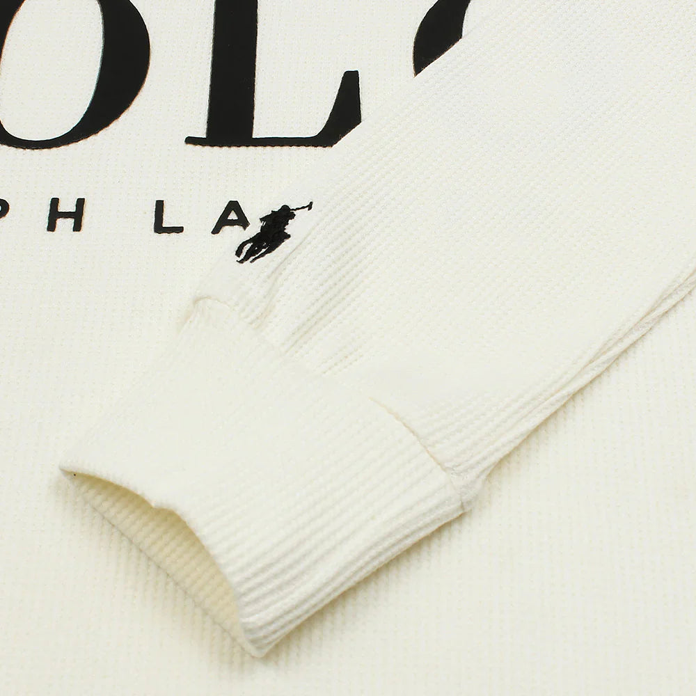 RL PREMIUM THERMAL COTTON IVORY LOGO SWEATSHIRT (OFF-WHITE)