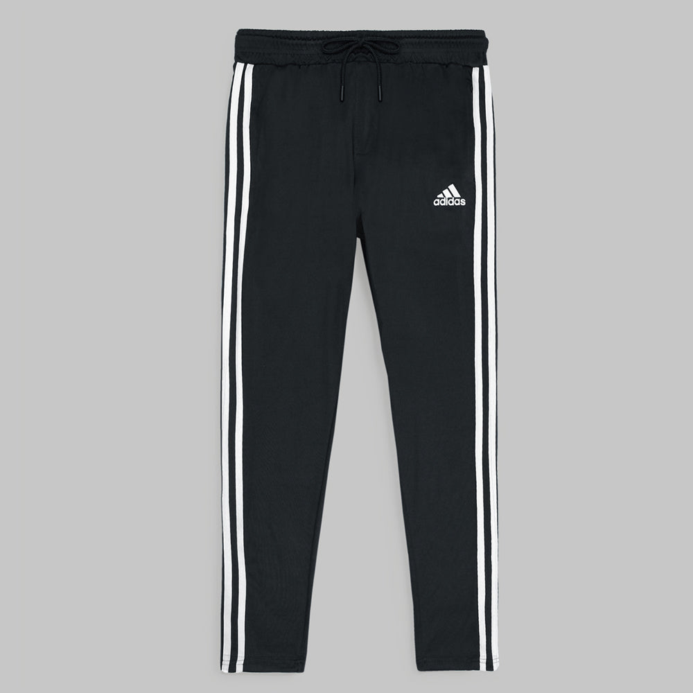 ADDAS PREMIUM MESH DRI-FIT 3 STRIPE TRACKSUIT (WHITE&BLACK)