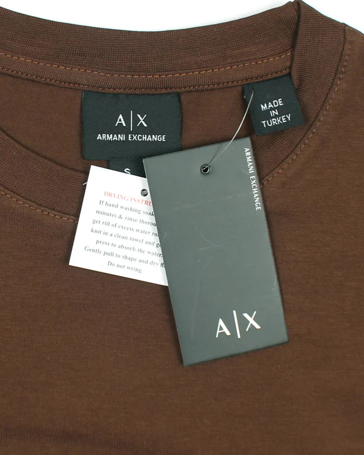 A-X IMPORTED MEN'S PATCH T-SHIRT (BROWN)