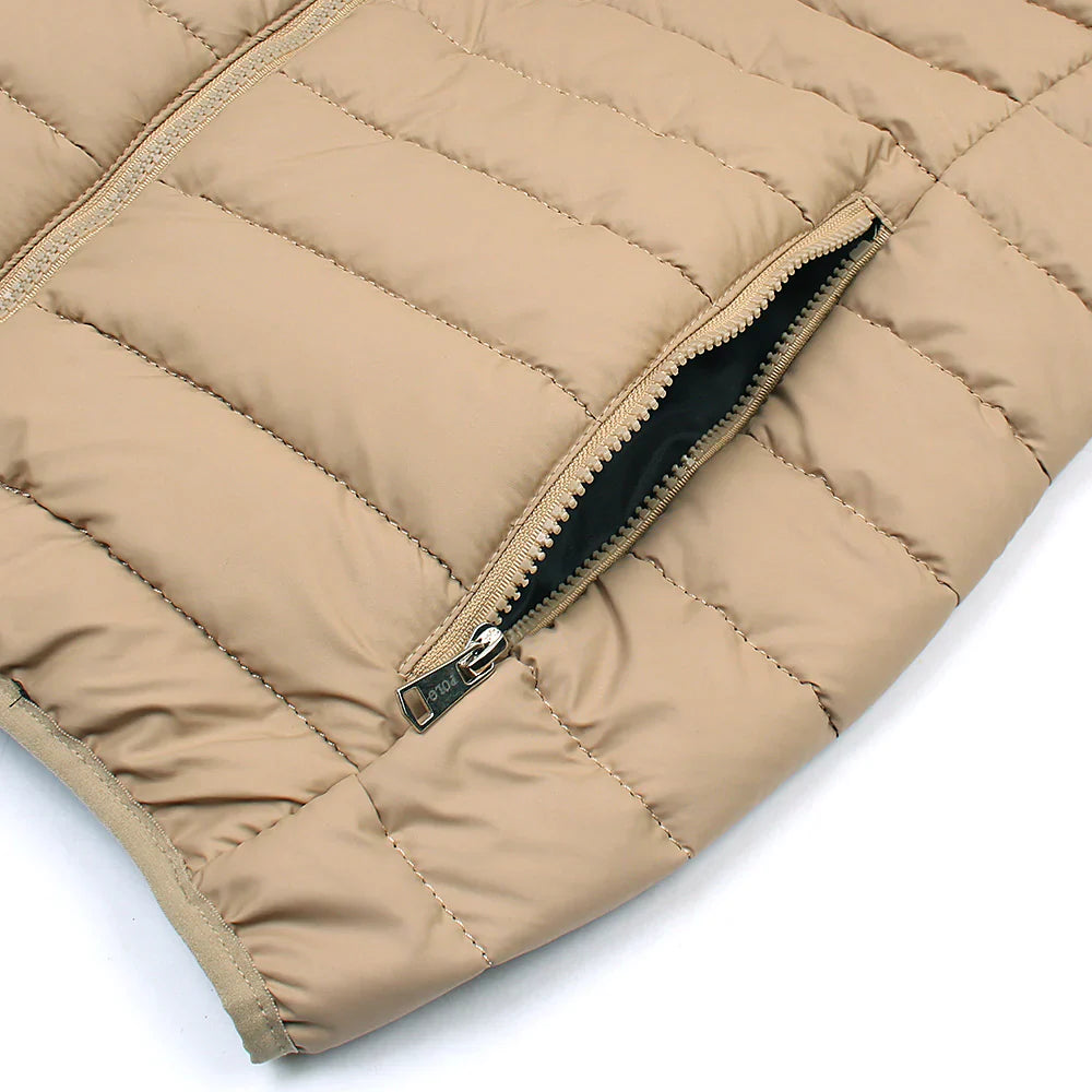 RL  Full Sleeves Small Pony Puffer Jacket (Khaaki)