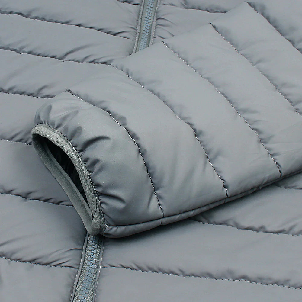 RL Full Sleeves Small Pony Puffer Jacket (Steel Grey)