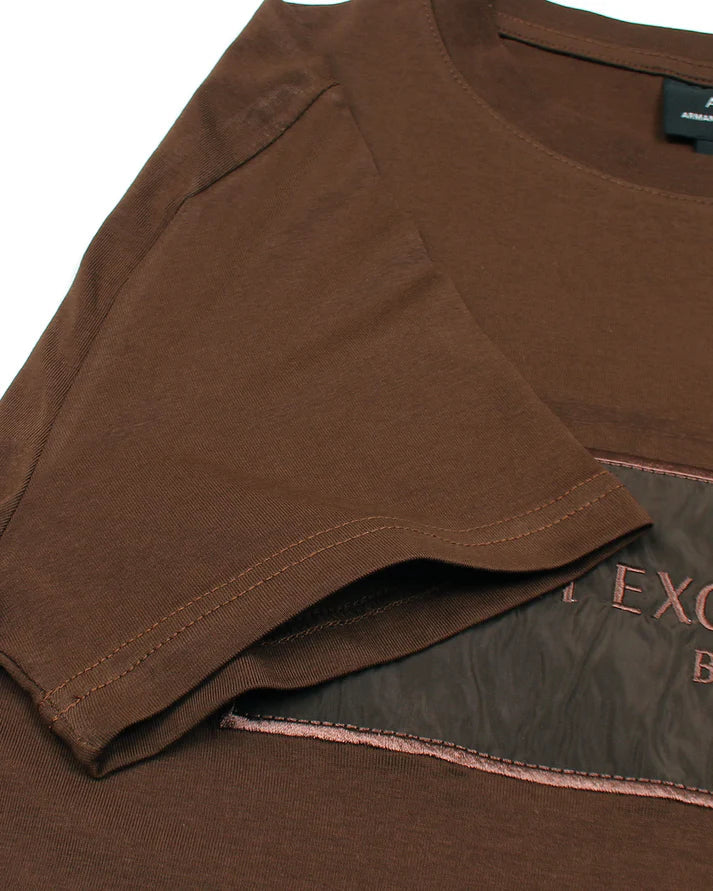 A-X IMPORTED MEN'S PATCH T-SHIRT (BROWN)