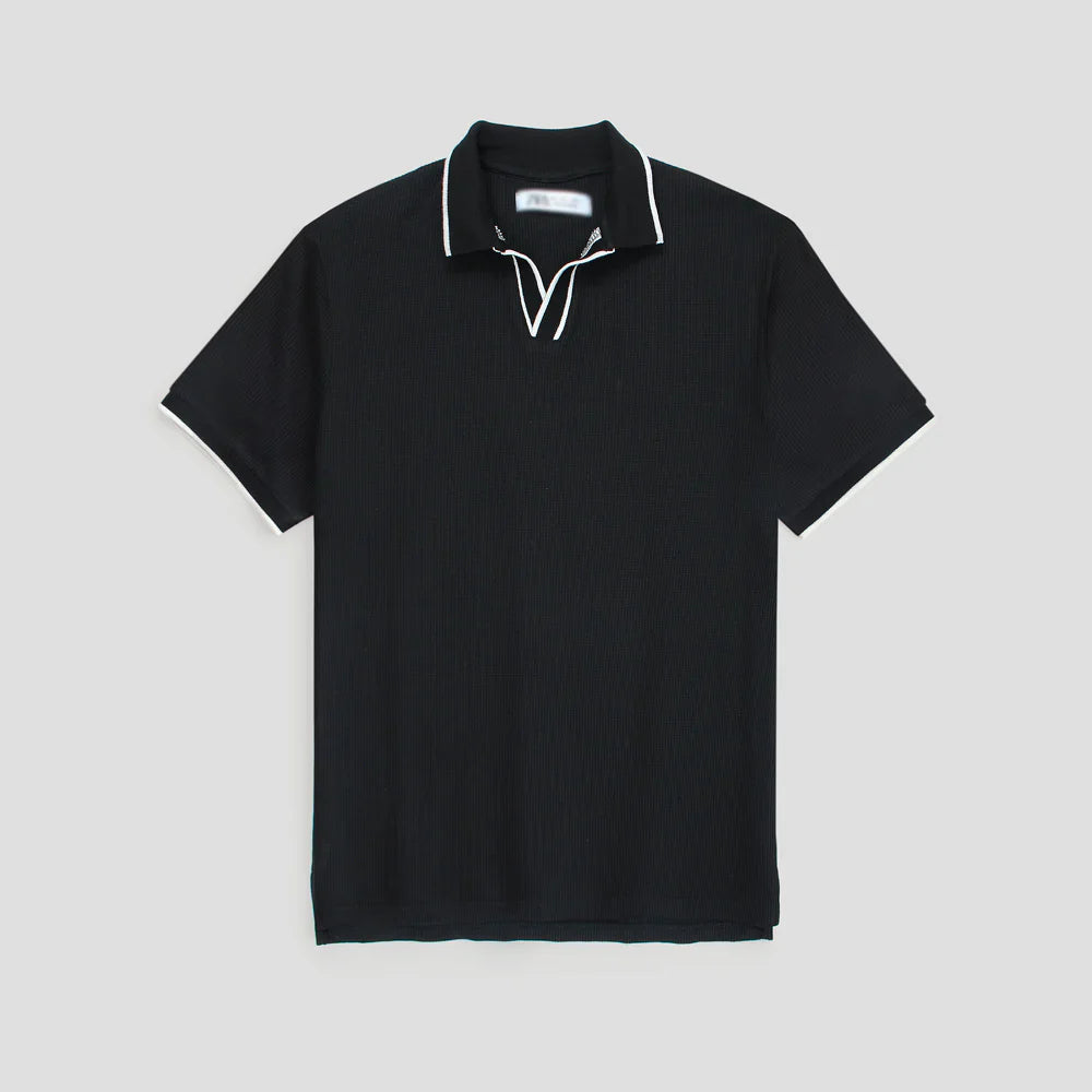 ZR PREMIUM MEN'S V NECK POLO SHIRT (BLACK)