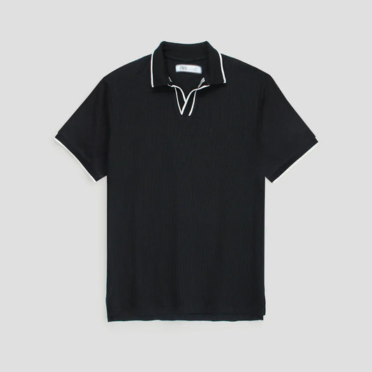 ZR PREMIUM MEN'S V NECK POLO SHIRT (BLACK)