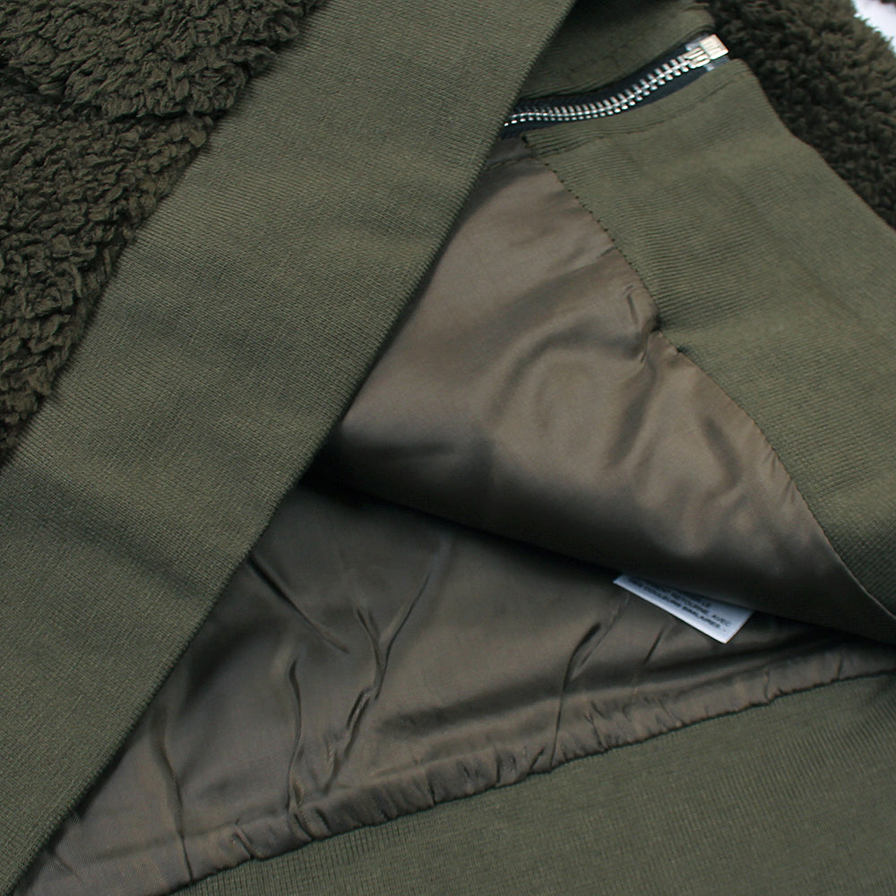 Lcste Imported Sherpa Zipper Jacket (Olive Green)