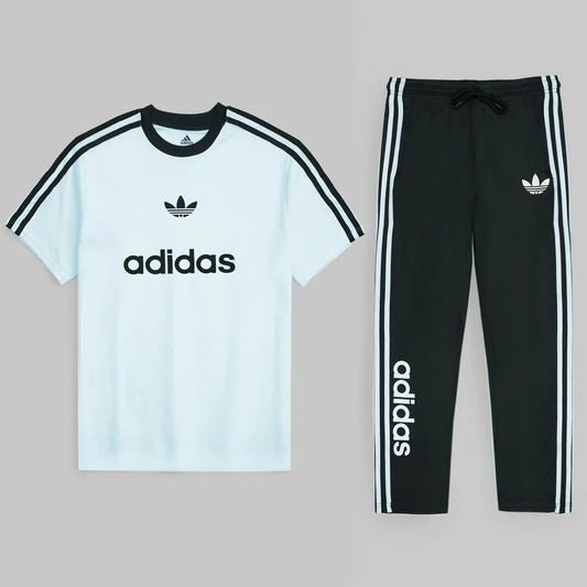 ADDAS PREMIUM MEN'S STRONIX LYCRA DRI-FIT TRACKSUIT (SKY&BLACK)