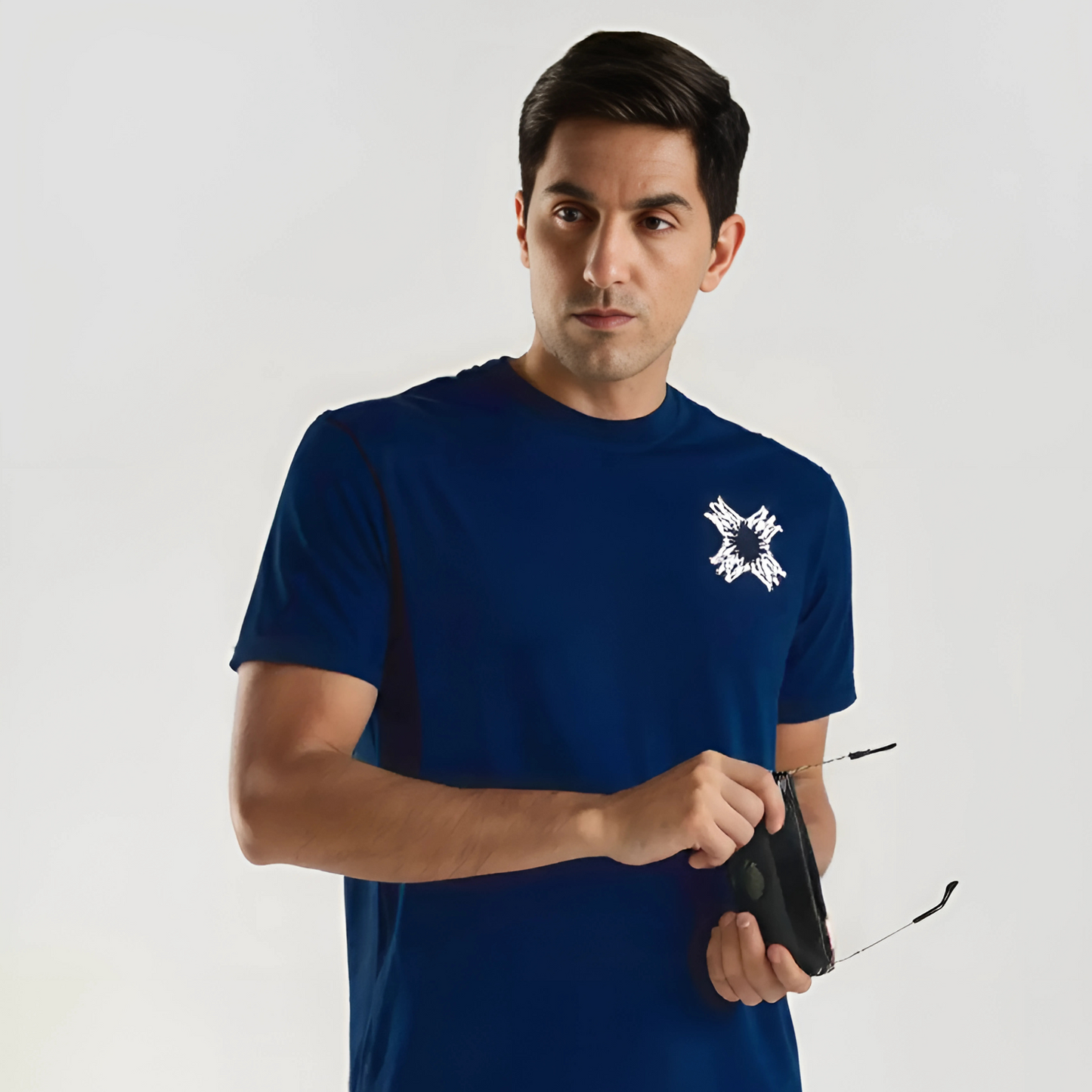 A.M.I.R.I PREMIUM DOWN SHOULDER  T-SHIRT (NAVY Blue)