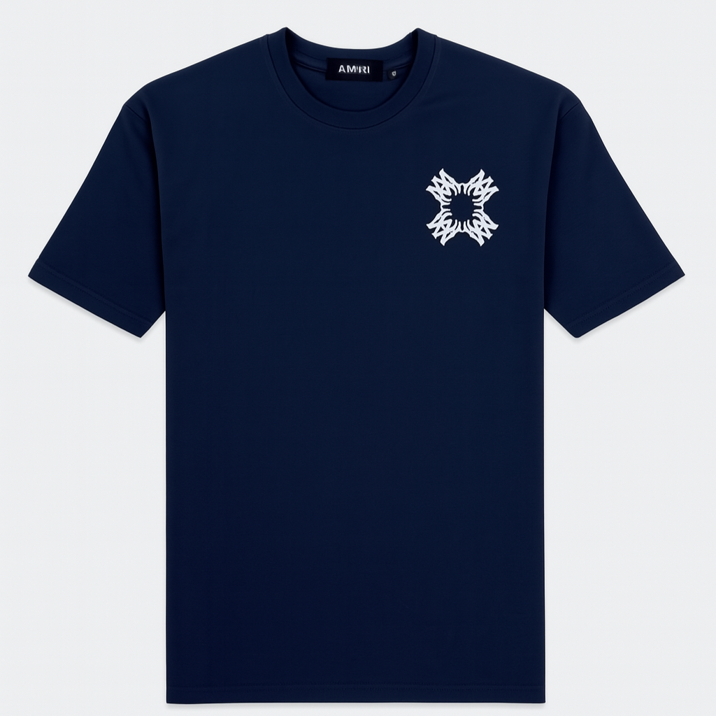 A.M.I.R.I PREMIUM DOWN SHOULDER  T-SHIRT (NAVY Blue)