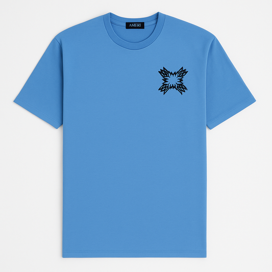 A.M.I.R.I PREMIUM DOWN SHOULDER  T-SHIRT (SKY BLUE)