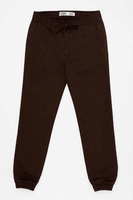 Z.A.R.A Premium Cotton Waist Jogger Trouser (Choclate Brown)