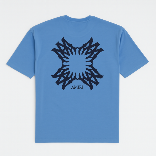 A.M.I.R.I PREMIUM DOWN SHOULDER  T-SHIRT (SKY BLUE)