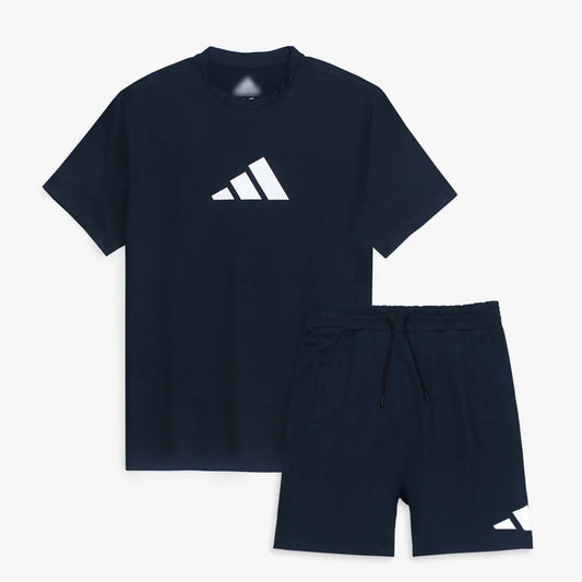 ADDAS Premium Lycra Dri-fit Twin Set (Navy Blue)