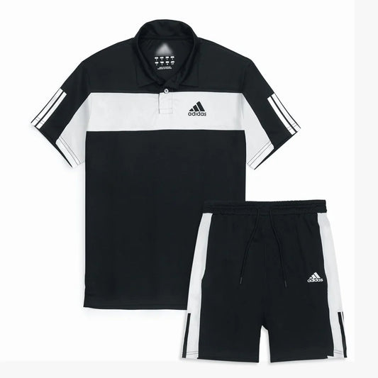 ADDAS Premium Paneled Dri-Fit Twin Set(Black)