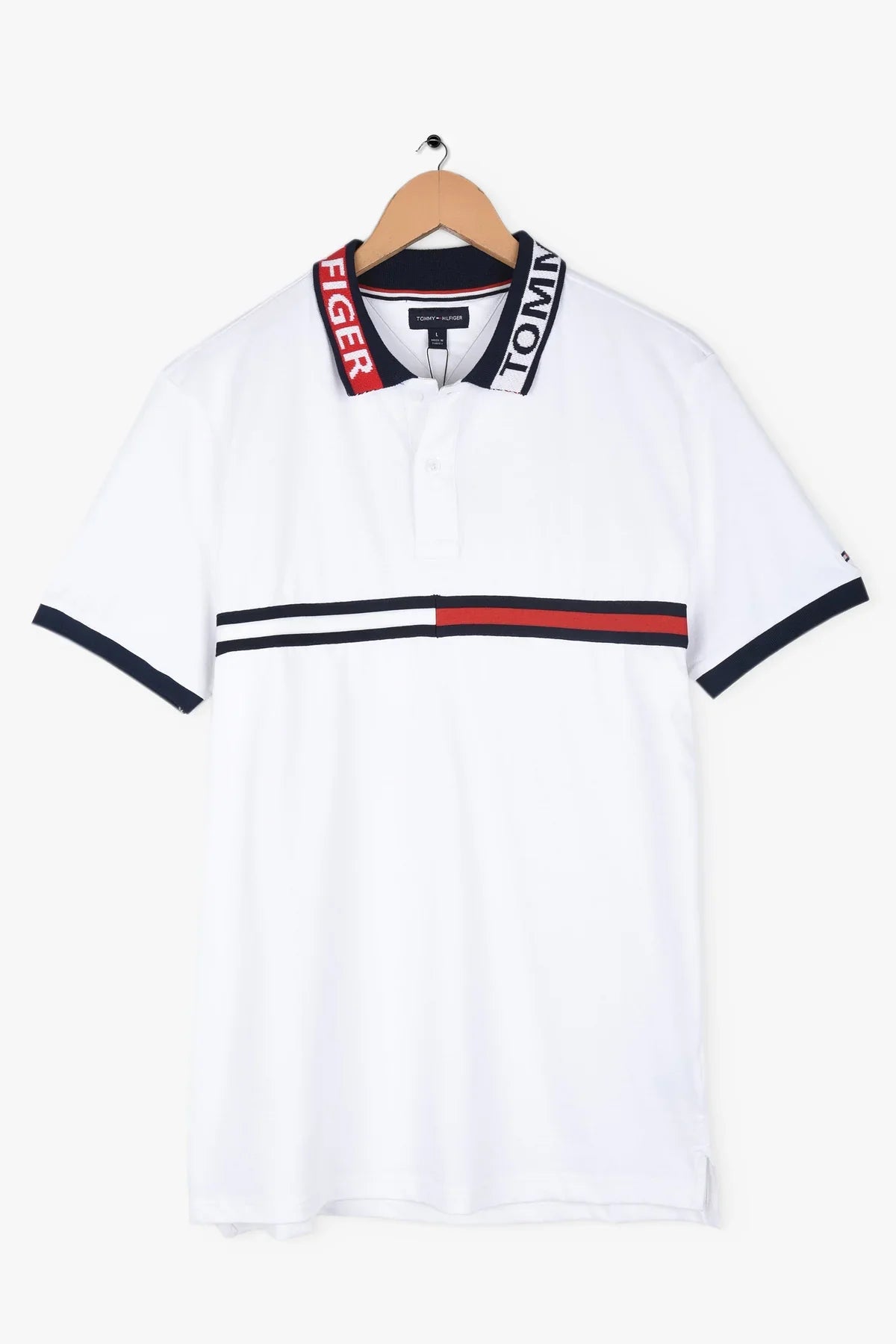 TH Imported Jacquard Collar Polo (White)