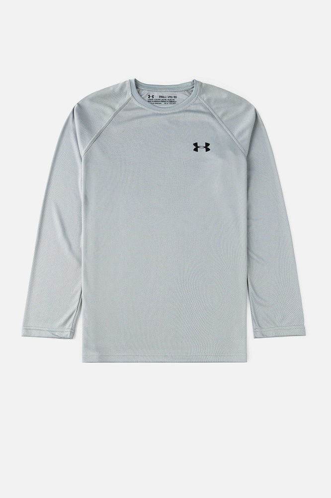 UA Premium Dri Fit Full Sleeves T-Shirt (Heather Grey)