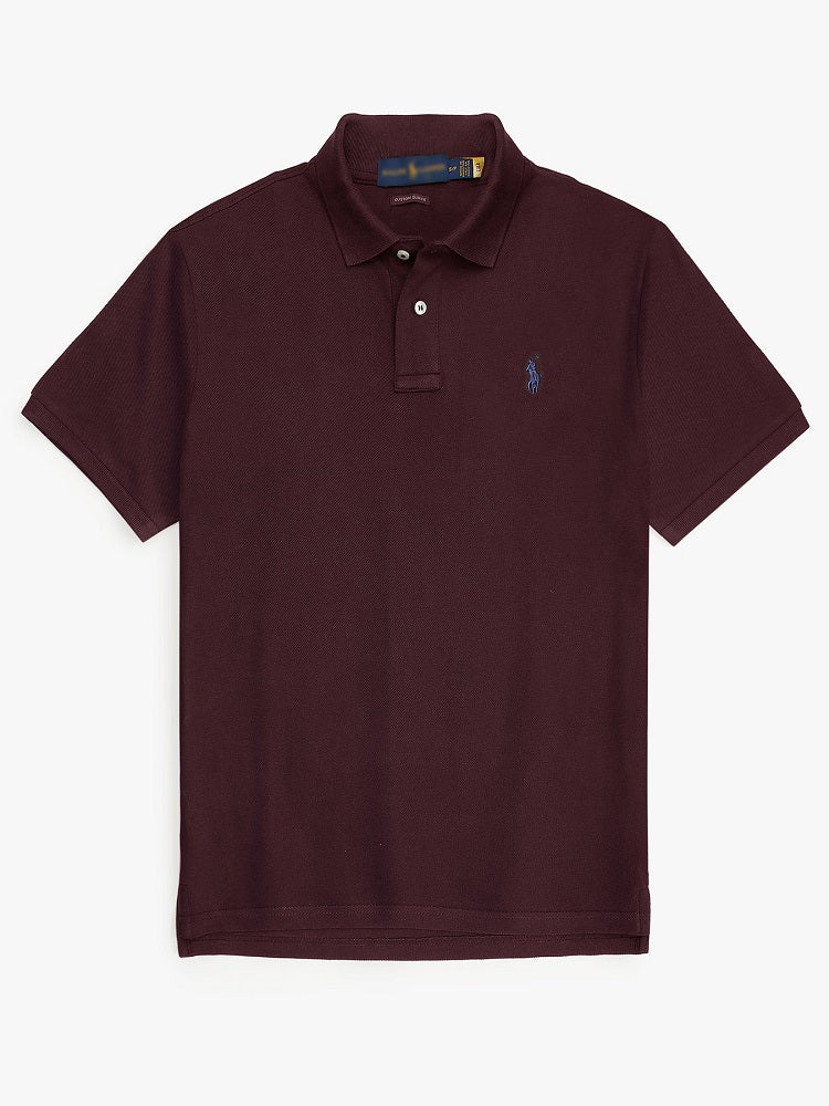 RL Premium Small Pony Pique Cotton Polo Shirt (Maroon)