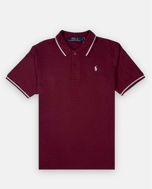 RL Premium Small Pony Tipping Polo Shirt (Mehroon)