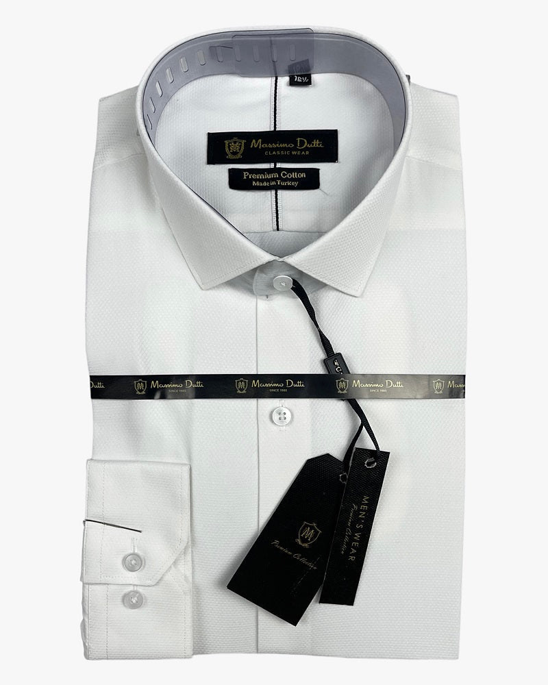 Mussimo Duti Imported Formal Shirt Dobby (White)