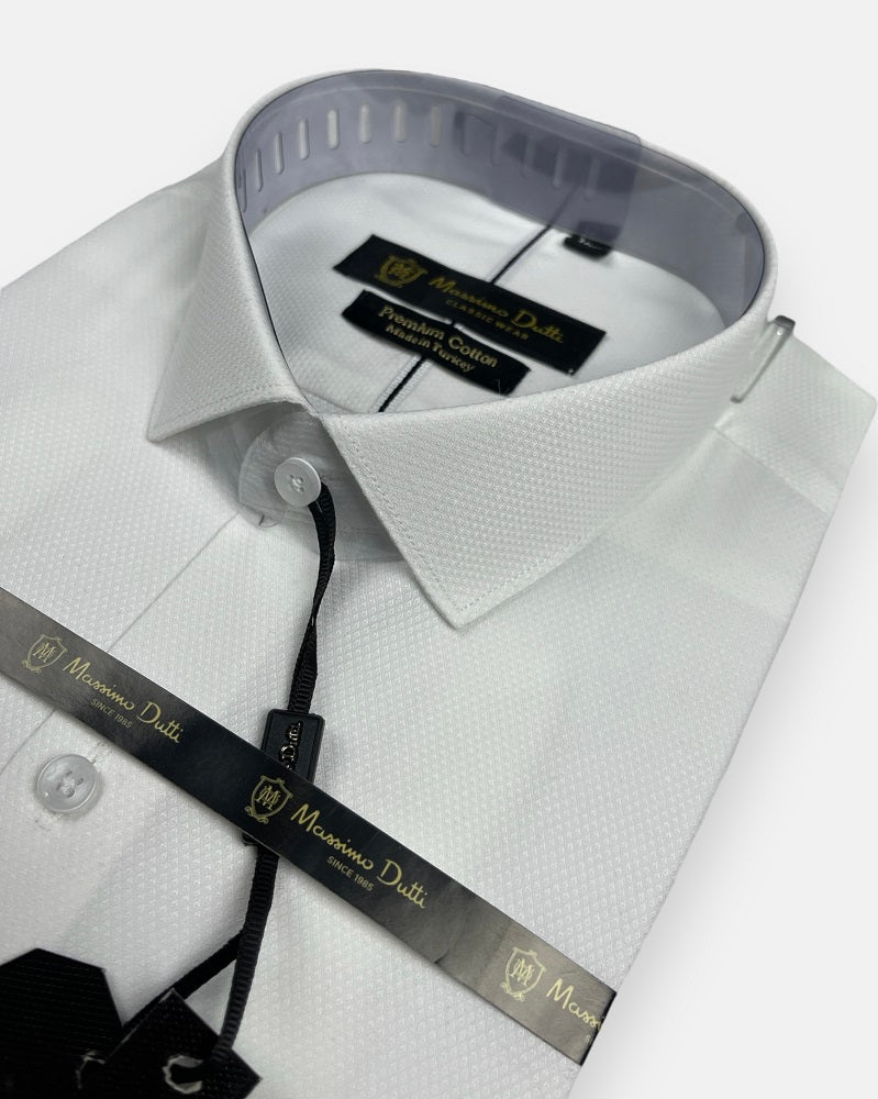 Mussimo Duti Imported Formal Shirt Dobby (White)