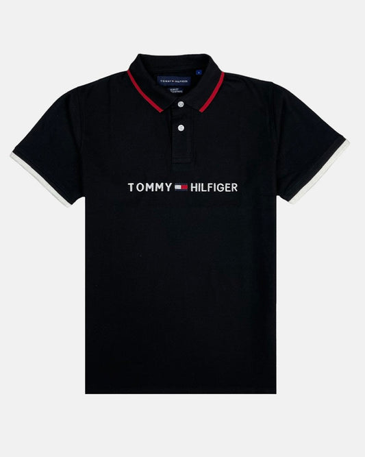 Tommy SLV Tipped Polo Shirt (Black)