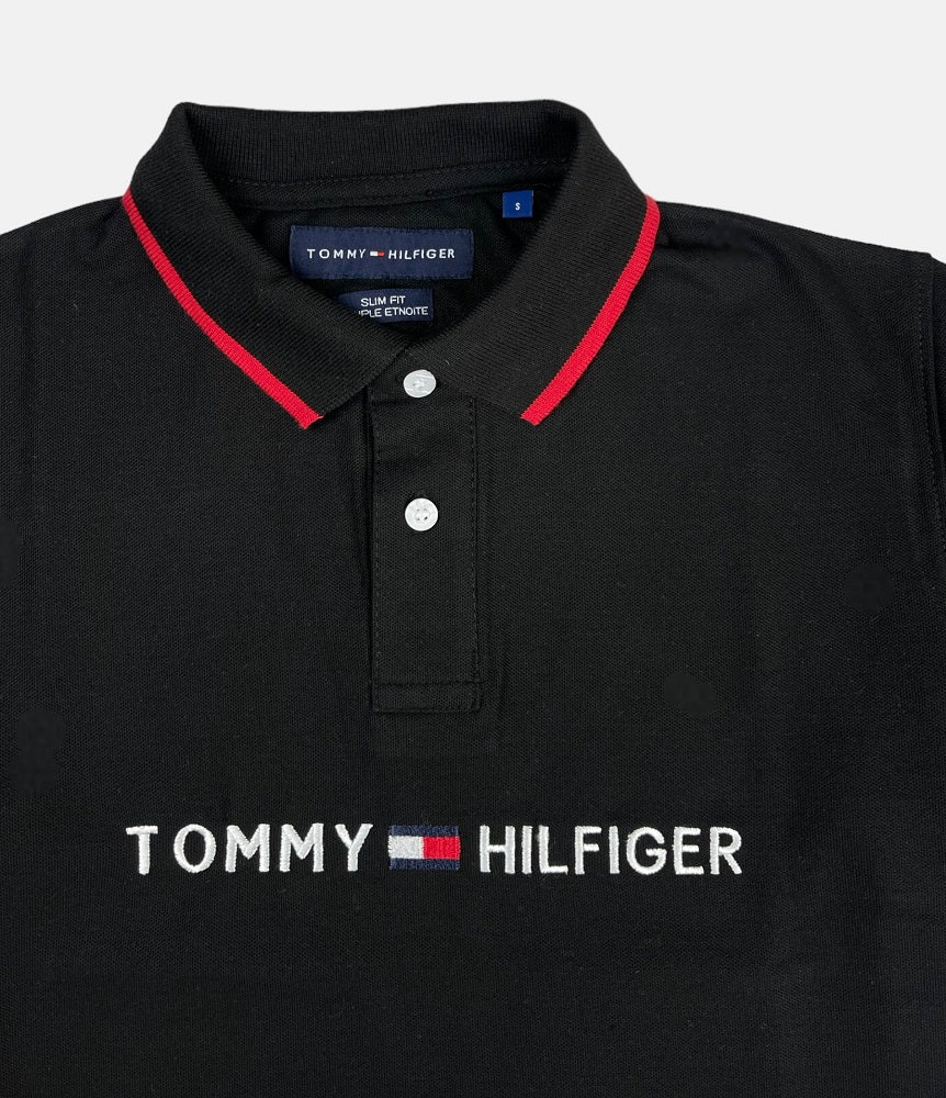 Tommy SLV Tipped Polo Shirt (Black)