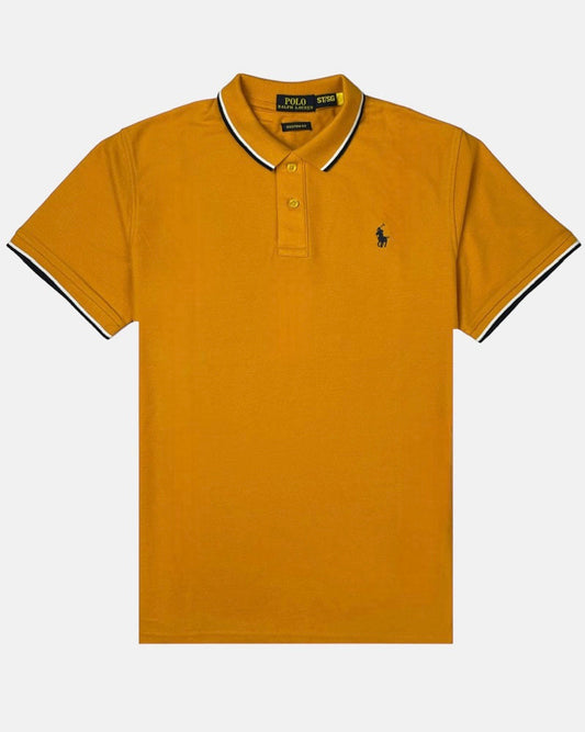 RL Small Pony Tipped Collar Polo Shirt (Yellow)