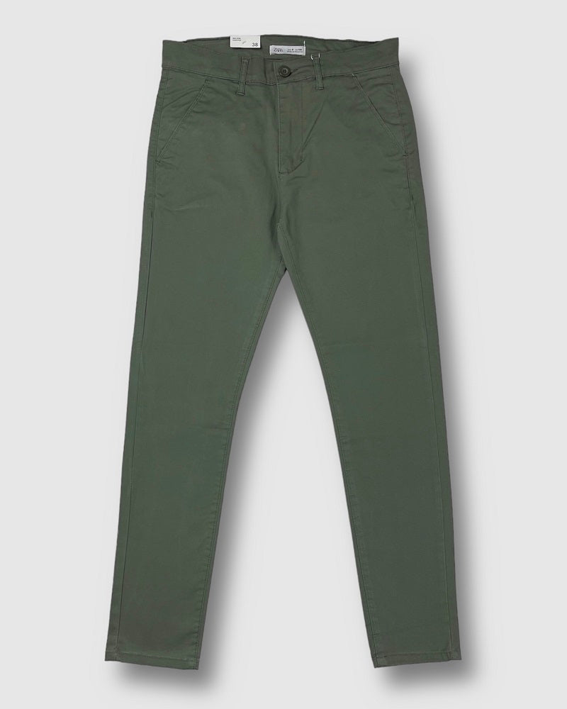 Z.a.r.a Slim Fit Cotton Chino (Olive Green)