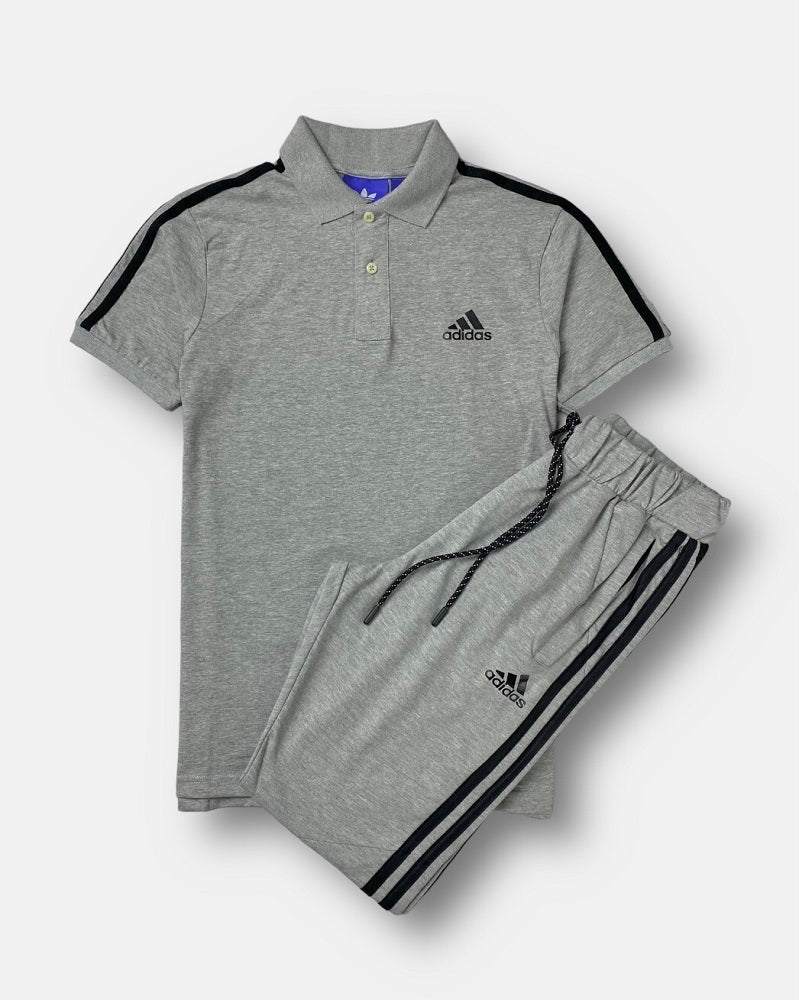 ADDAS Premium Cotton Tracksuit (Heather Gray)