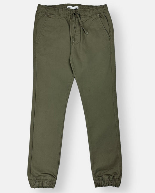 Z.A.R.A Premium Cotton Waist Jogger Trouser (Olive Green)