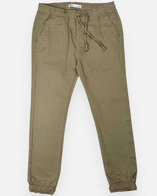 Z.A.R.A Premium Cotton Waist Jogger Trouser (Khaaki)