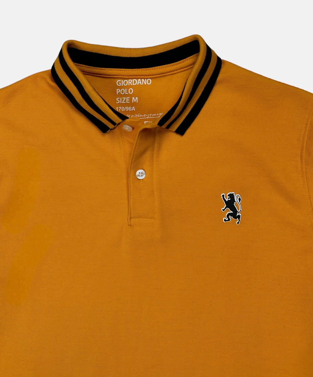 GRDNO Premium Small 3D Lion Polo shirt Mustard