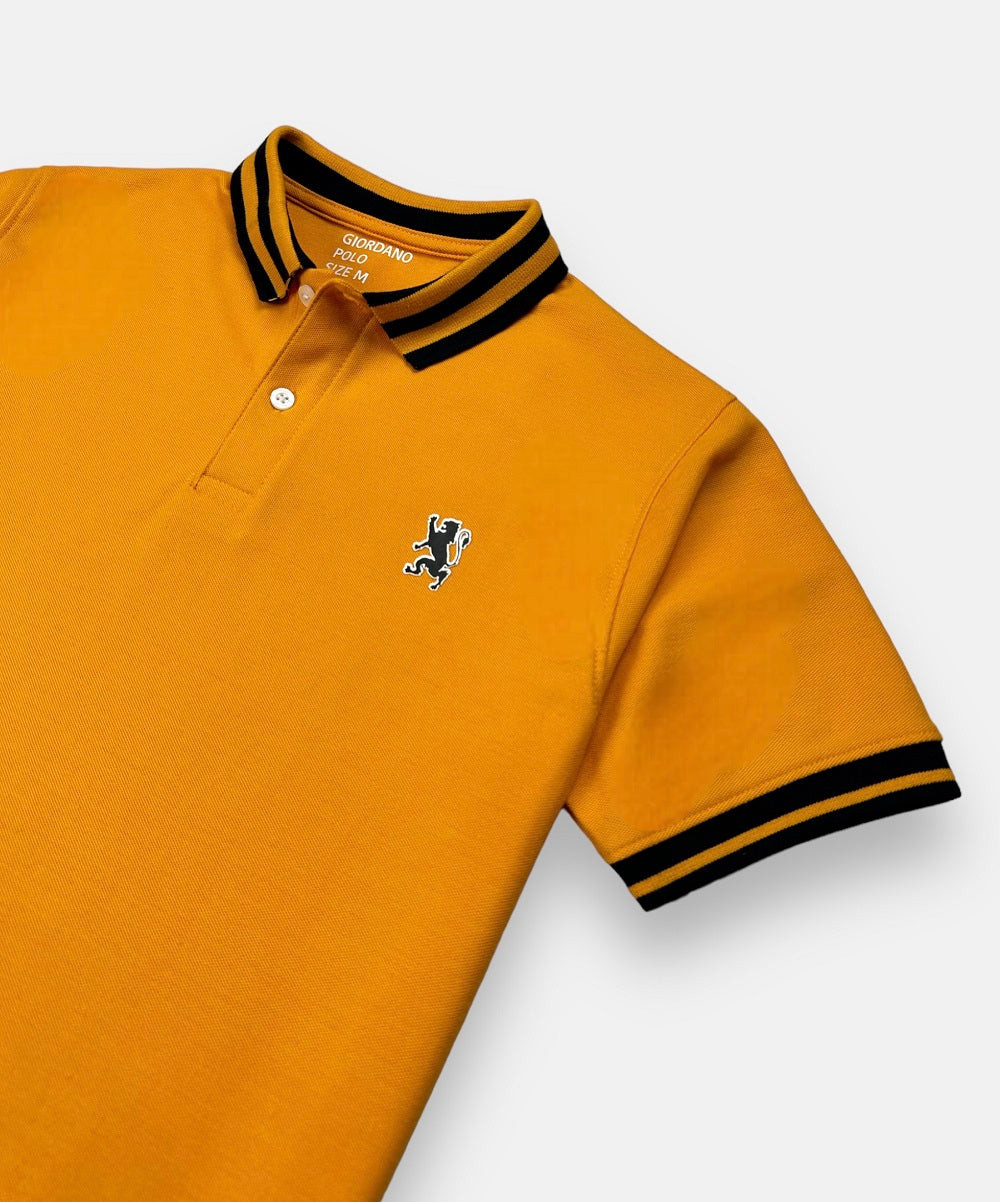 GRDNO Premium Small 3D Lion Polo shirt Mustard