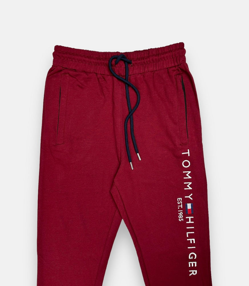 Tommy Premium Cotton Tracksuit (Maroon)