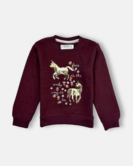 Mngo kids Girls SweatShirt Maroon