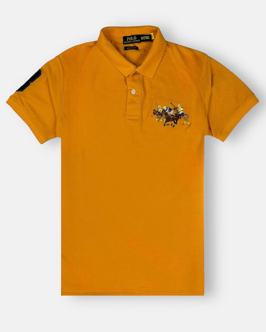 RL 3 Multi Horse Polo Shirt Yellow
