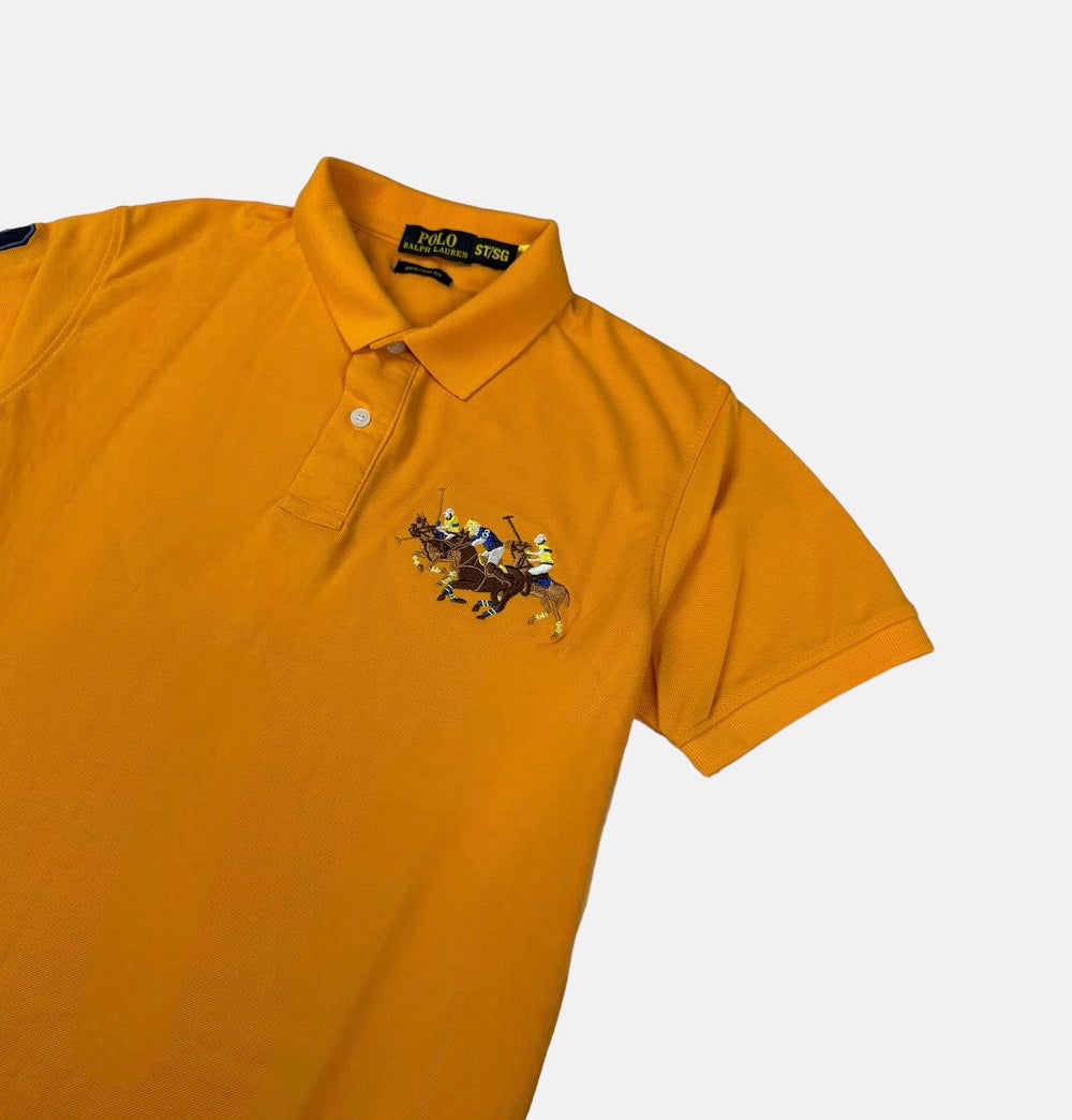 RL 3 Multi Horse Polo Shirt Yellow