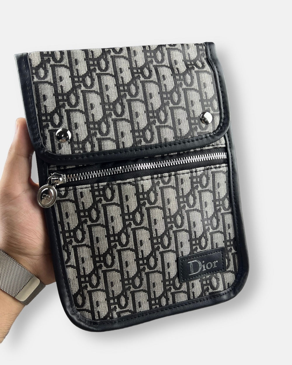 Di0r Imported Cross Body Bag Black & Grey