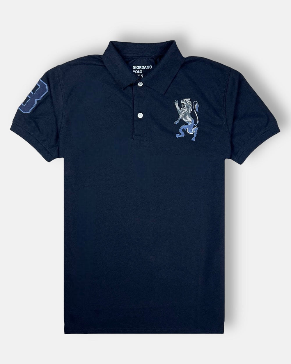 GRDNO Premium 3D Lion polo Shirt Navy Blue