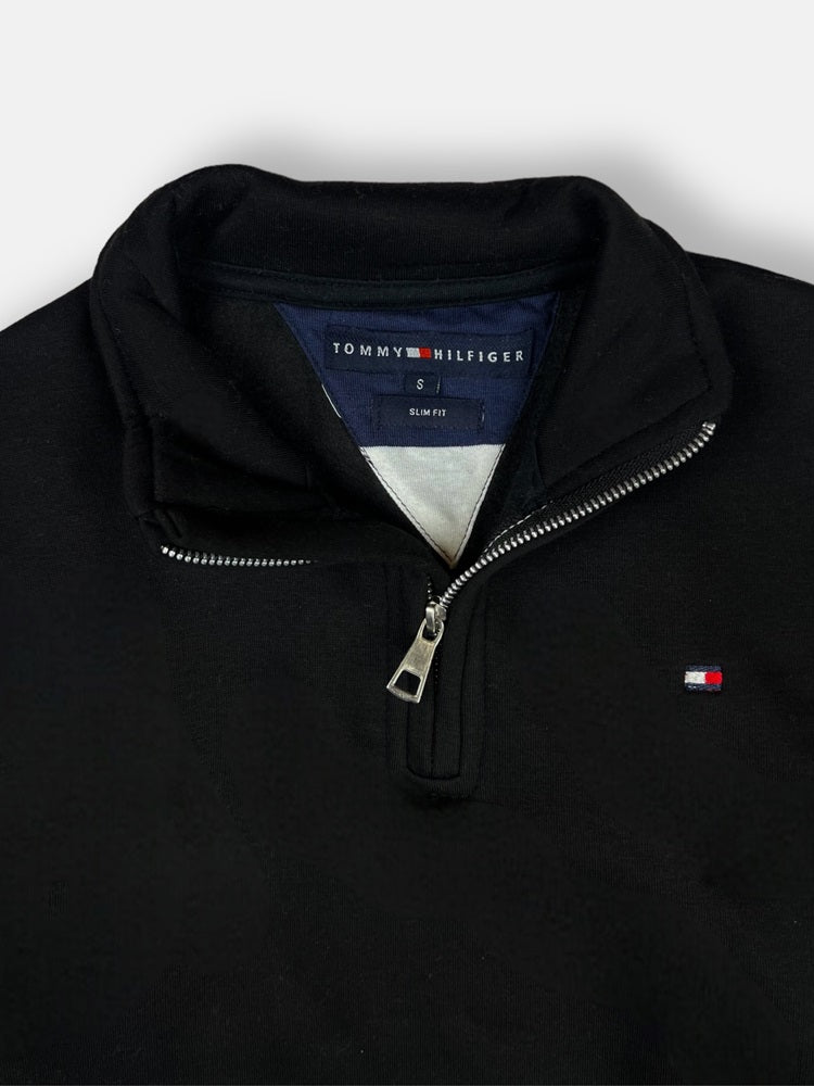 Tommy Premium Cotton Fleece Zip-Up (Black)