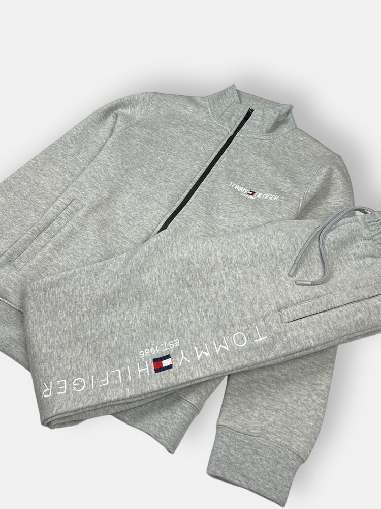 Tommy premium Fleece Tracksuit (Heather Grey)