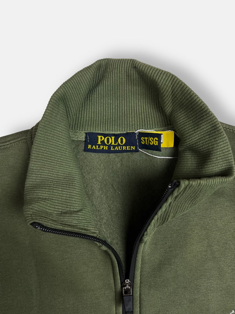 RL Premium Cotton Fleece Zipper  Jacket (Olive Green)
