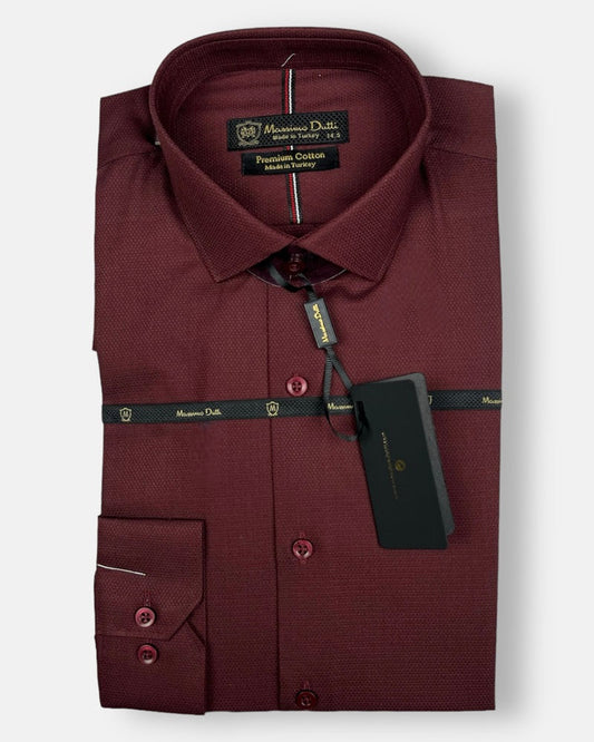 Mussimo Duti Imported Formal Shirt Dobby (Maroon)