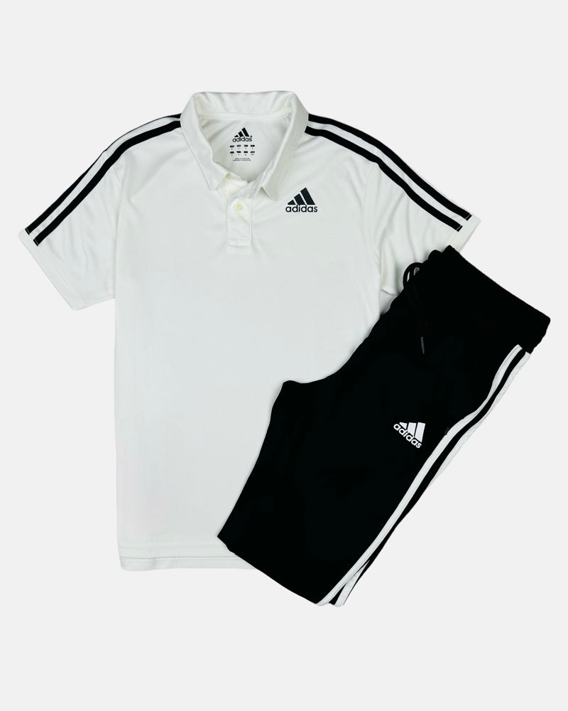 ADDAS Imported Mesh Dri Fit Tracksuit (Black&White)