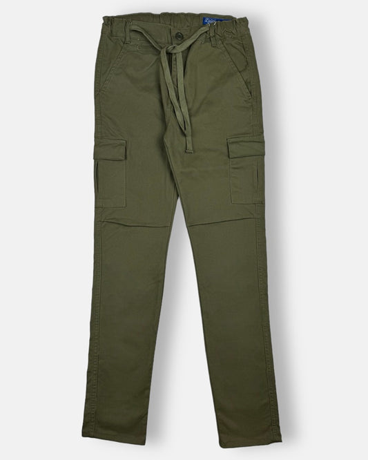 RL Imported Six Pocket Cotton Waist Jogger Trouser (Olive Green)