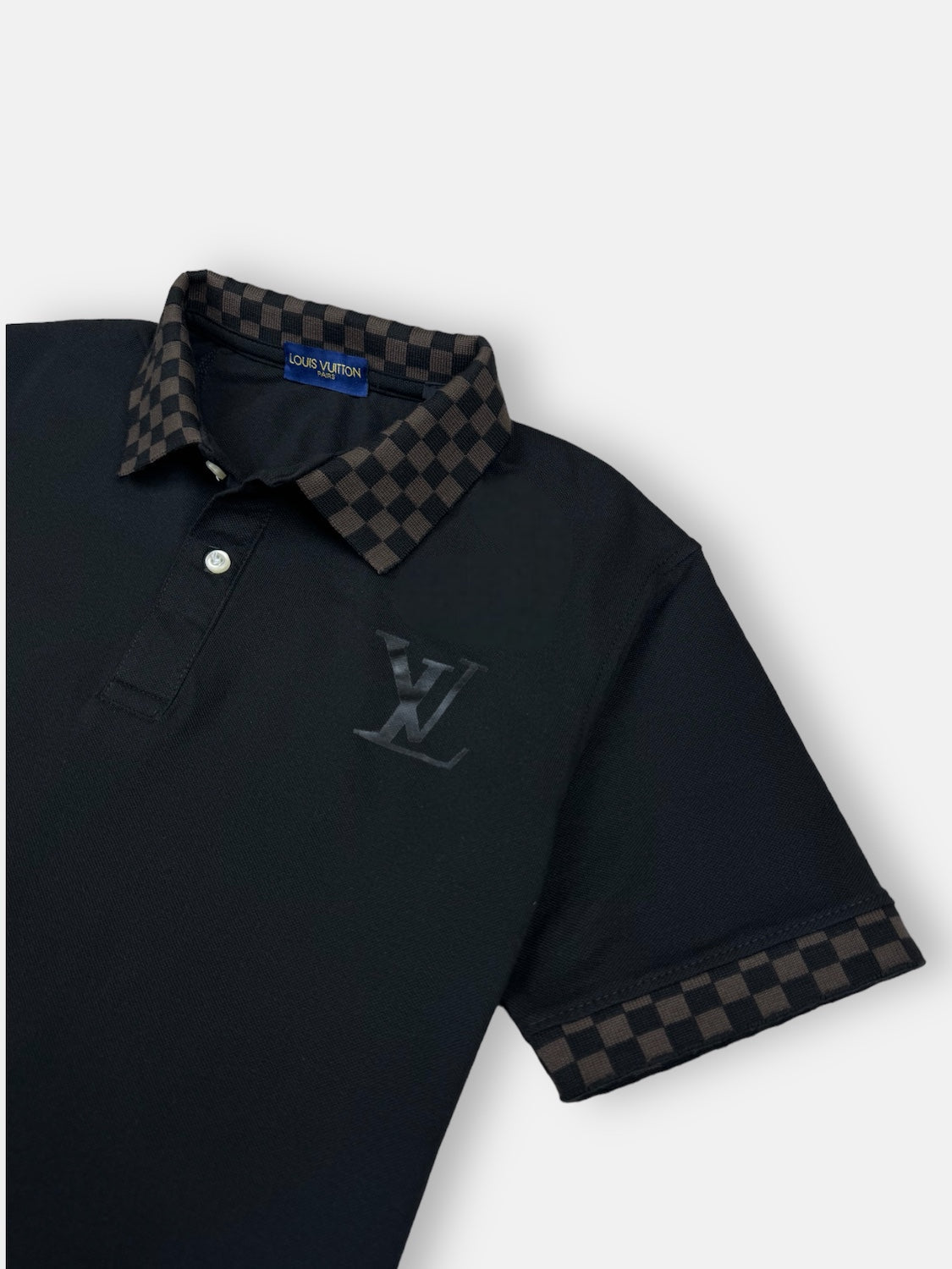 L.V Premium Tipped Colar Polo Shirt (Black)