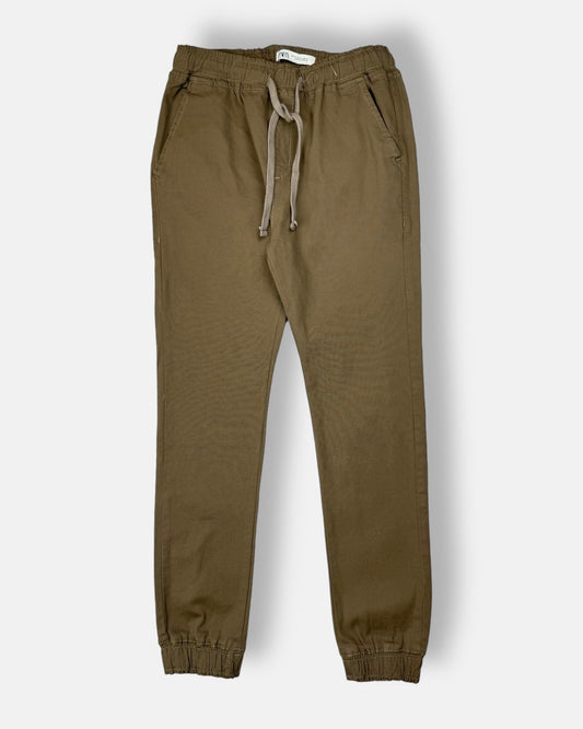 Z.A.R.A Premium Cotton Waist Jogger Trouser (Brown)